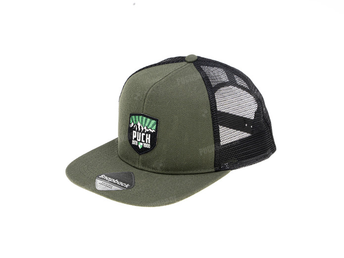 Pet Puch Logo Patch olijfgroen / zwart snapback 
